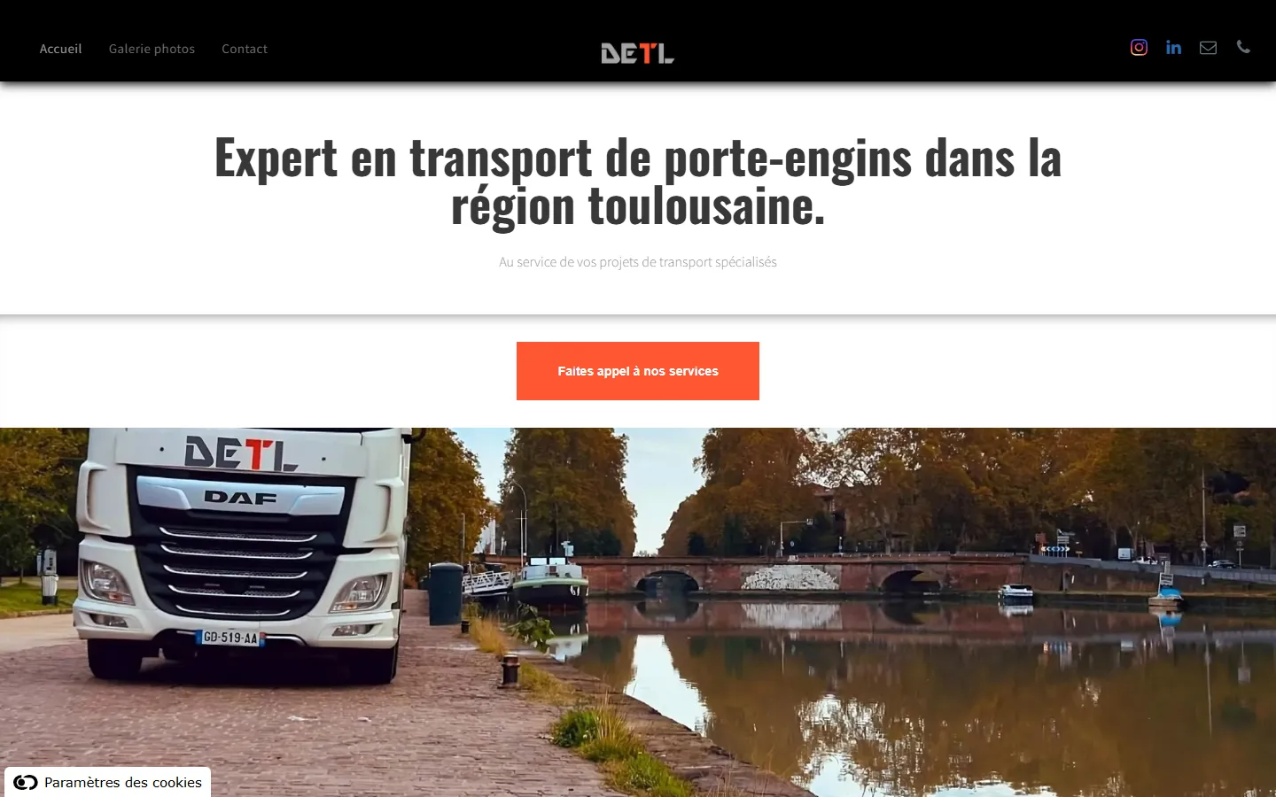 Page d'accueil du site DETL