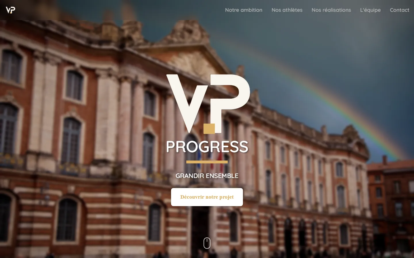 Page d'accueil du site VP Progress